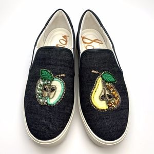 SAM EDELMAN EVELINA DENIM SNEAKERS SHOES